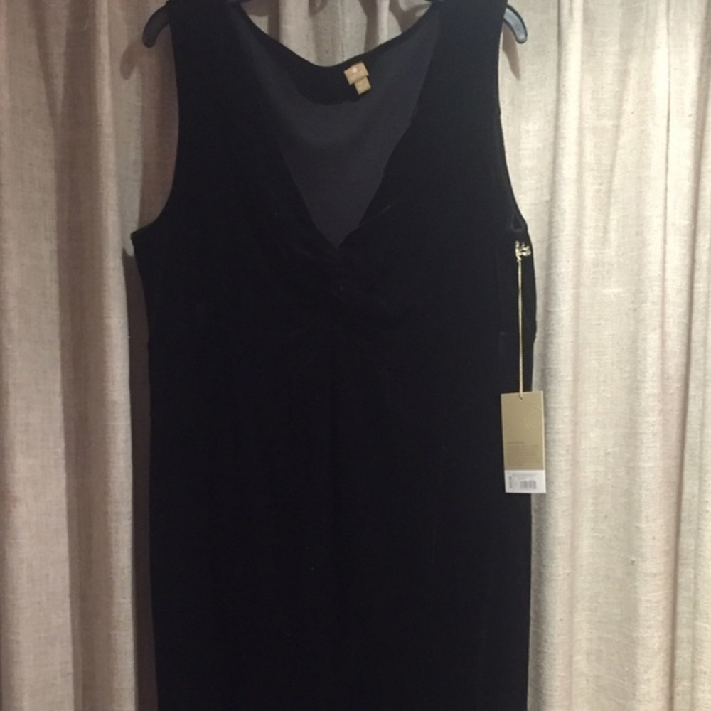 Target Velour Party  Dress  Sleeveless V-neck-Black - XL NWT